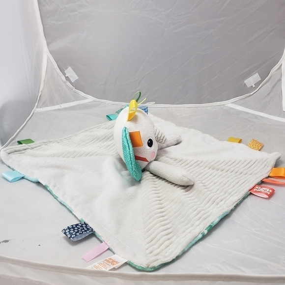 Bright Starts Cuddle‘nTags Elephant Taggie  Lovie Lovey Baby Comfort Blanket EUC - Picture 4 of 16